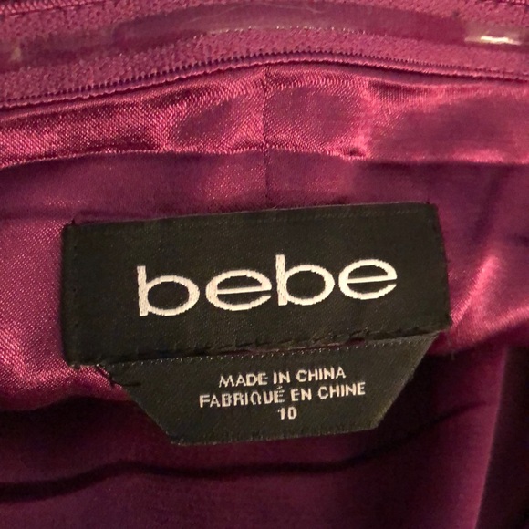 Bebe Purple Black Lace Strapless Cocktail Dress - Picture 3 of 3